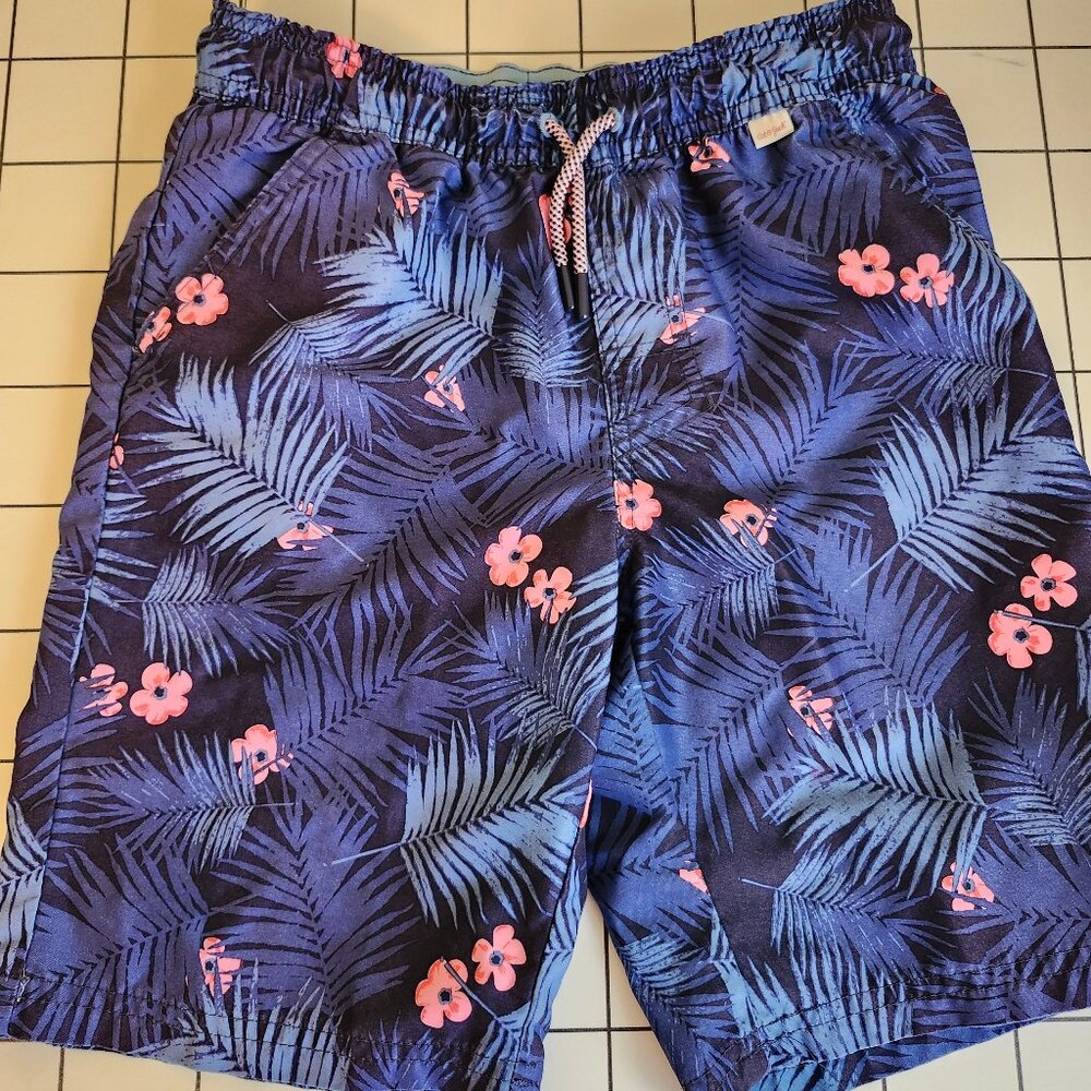 Cat & Jack Blue and Pink Floral boy's Swim Shorts